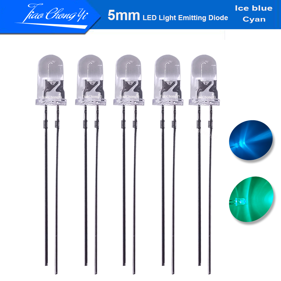 Actinic Blue Led - 5 ミリメートル 2 ピンシアンアイスブルー 480nm 490nm
