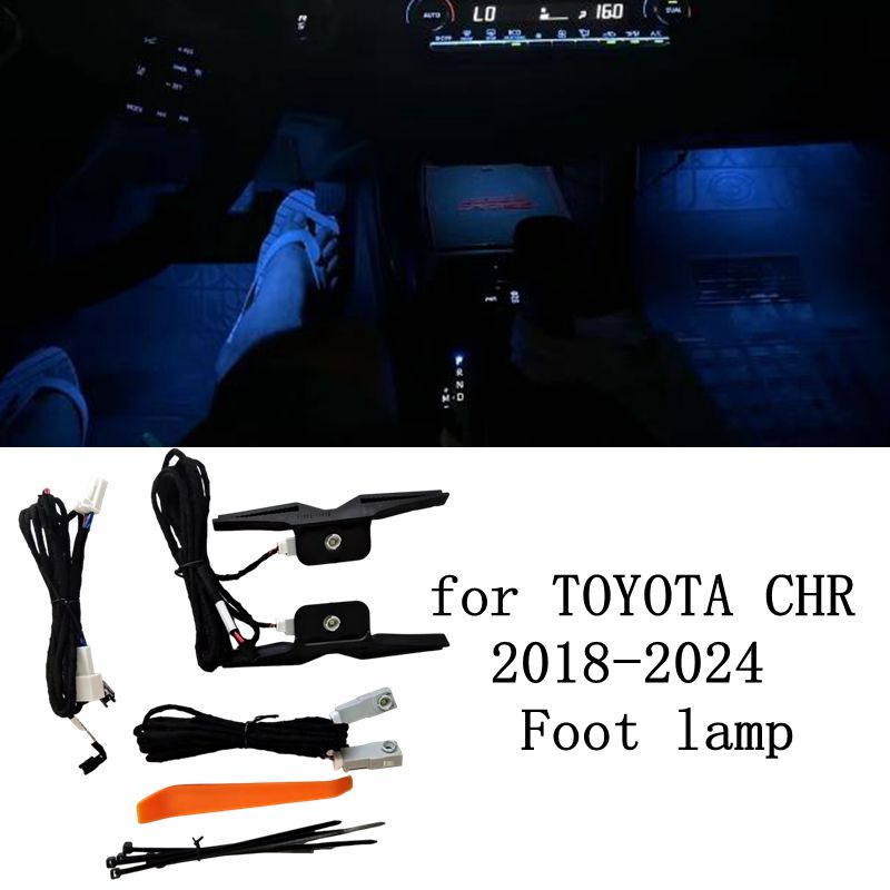 Actinic Blue Led - タイプb LEDフットライト (トヨタC-HR 2018-2024用) 、装飾的な周囲光、特別な雰囲気ランプ、アイスブルー、4個