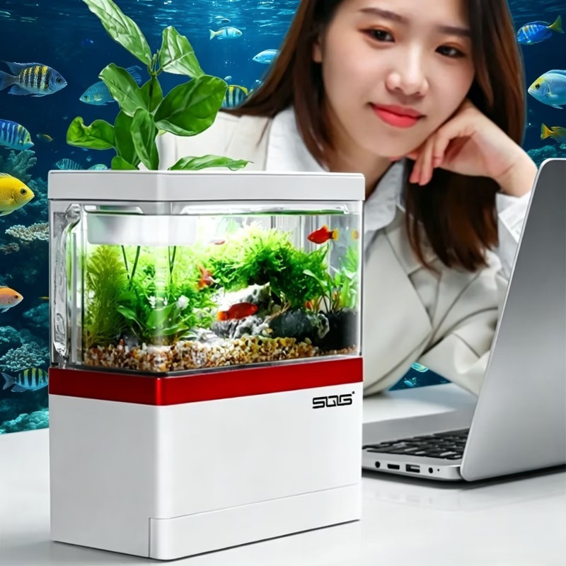 2026ミニ水槽 自循環式水槽 充電式フィルター付き 卓上  - Marine Aquarium With Sump のレビューと価格