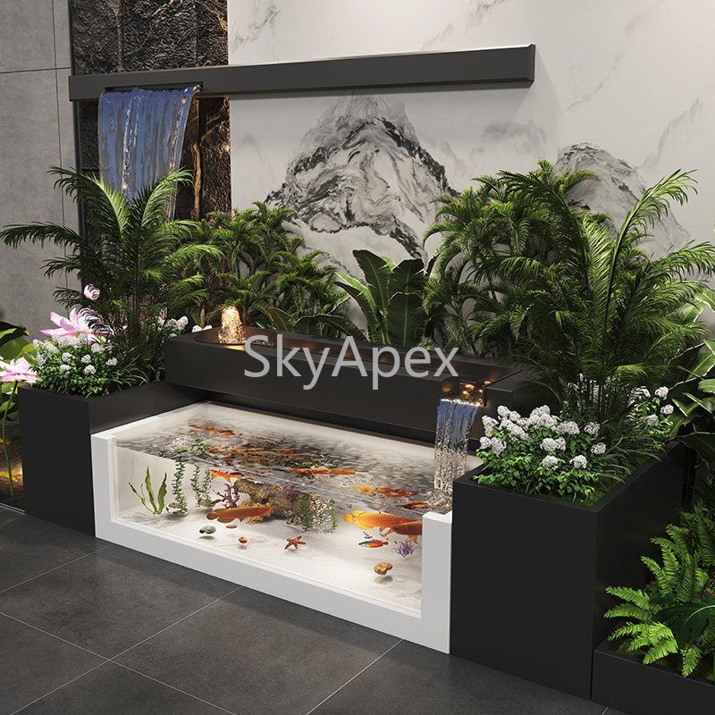 ステンレス仕上げの中庭魚池 - 室内外の別荘バルコニー造園用 - Marine Aquarium With Sump のレビューと価格