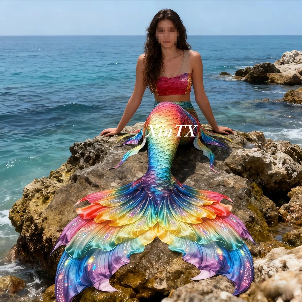 マーメイドテール虹色の大きな女性用テール水着、ダイビング、水 - Aquarium & Marine Museum のレビューと価格