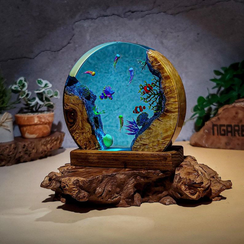海洋水族館生物樹脂テーブルライトクリエイティブアート装飾熱帯 - Aquarium & Marine Museum のレビューと価格