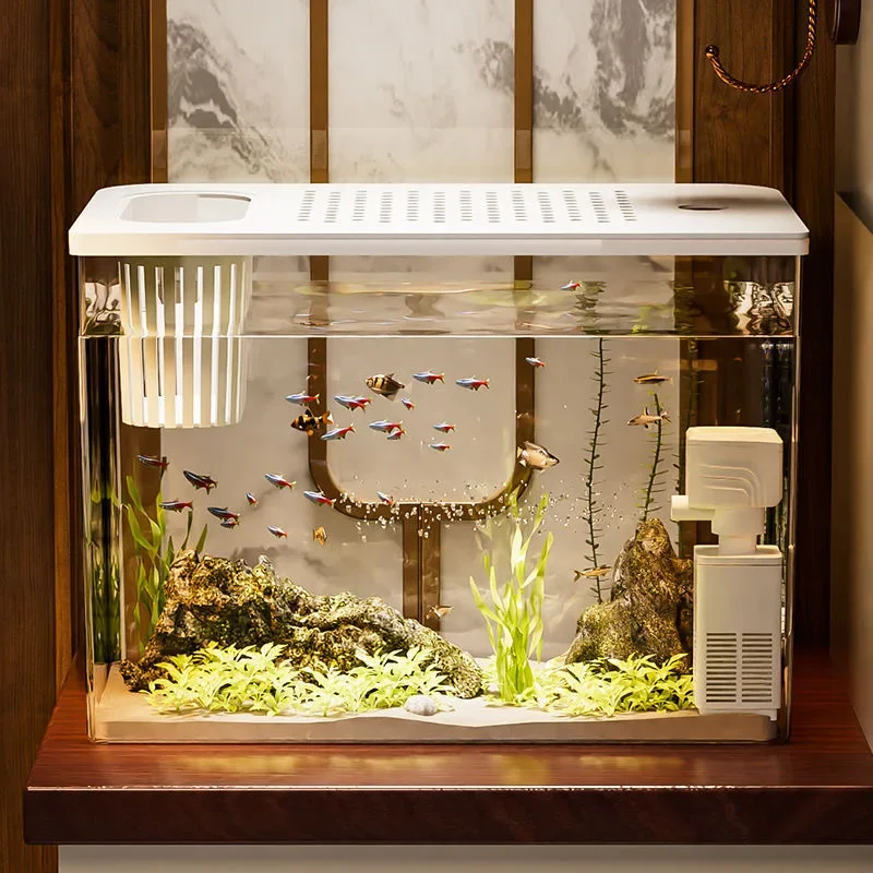 ペット + ABS 水槽新しい透明蓋付き水族館落下耐性水耕タ - Marine Aquarium With Sump のレビューと価格