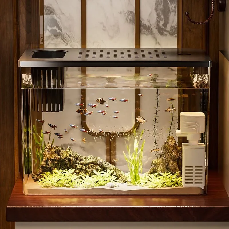 ペット + ABS 水槽新しい透明蓋付き水族館落下耐性水耕タ - Marine Aquarium With Sump のレビューと価格